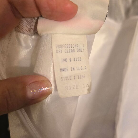 Tip Top Kids Quinceañera Dress Virgin Mary Sz 14 White Embroidery Rhinestones - Picture 10 of 12